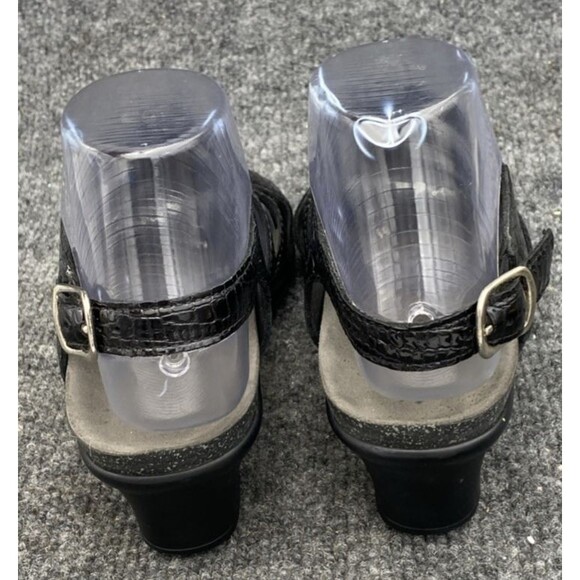 SAS Allegro Comfort Sandal Size 6 M | Black Croc Leather Strappy Heel Shoe - Picture 9 of 14